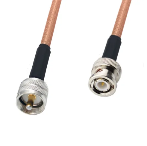 Uhf Pl259 Maschio A Bnc Maschio Rg400 Cavo Doppio Schermato Treccia Di Rame Cavo Coassiale A Bassa Perdita 50Ohm