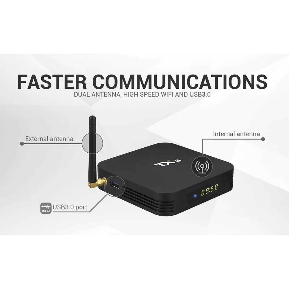 TX6 Android 9.0 TV Box Allwinner H6 Smart TV Box 4GB RAM 32GB 64GB 2.4G 5.8G Dual Wifi BT4.1 4K Med