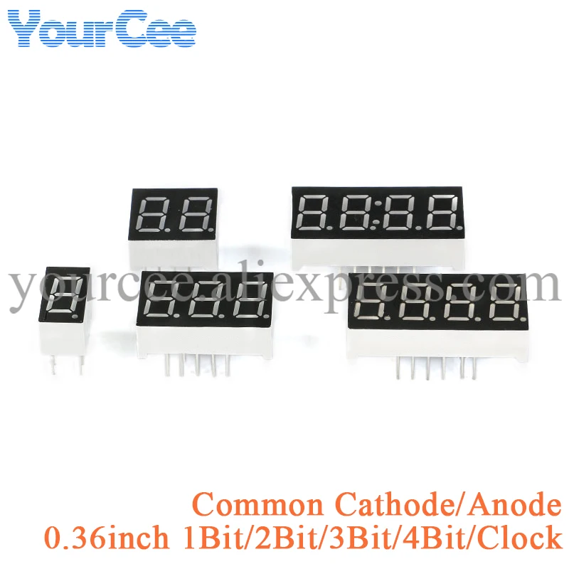 5xCommon Anode/Cathode11 Pins 3 Bit 7 Segment 0.36" Red LED Display Digital Tube