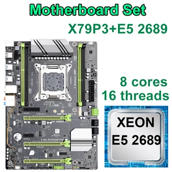 

X79P3 Motherboard set Socket LGA 2011 quad Channel with 8 cores 16 threads E5 2689 support M.2 PCI-E 3.0 NVME