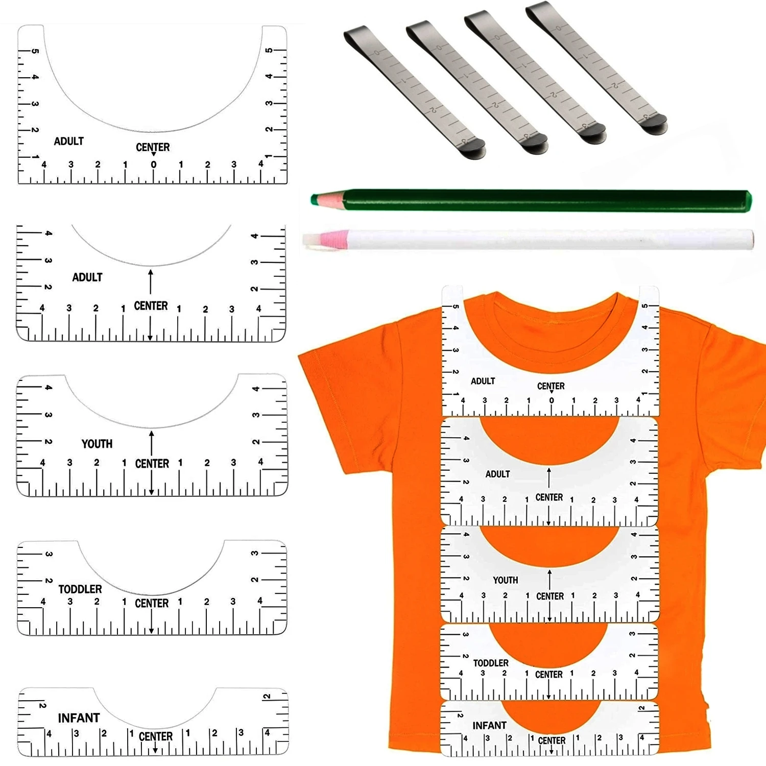 T-shirt Ruler Guide - Vinyl Alignment - Centering Design Tool Set