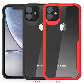 

50pcs/lot For iPhone 11 Pro Max 6.5 inch Hybrid Soft Frame Shockproof Transparent Hard Case For iPhone 11 6.1 11 Pro 5.8 inch