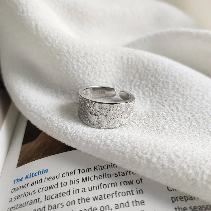 INZATT Настоящее серебро 925 проба асимметричное геометрическое кольцо с изменяющимся размером для модных женщин ювелирные изделия минималистические аксессуары подарок