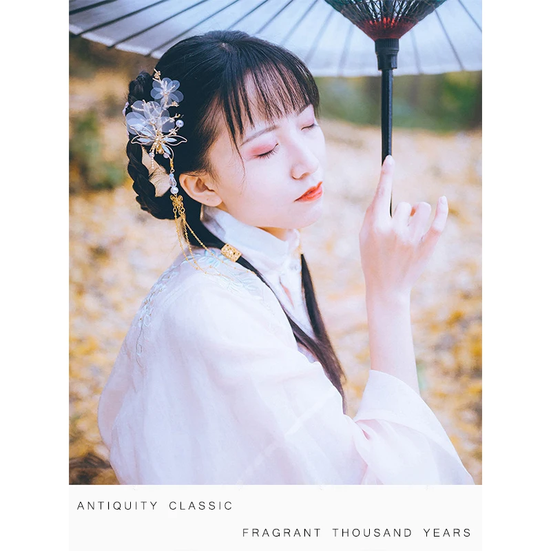 

QIANJI Headdress full set of tassel dragonfly hairpin step by step antiquity accessories girl costume hair accessories