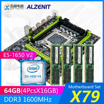 

ALZENIT X79 Motherboard Set X79M-CE5 M.2 MATX With Intel Xeon E5-1650 V2 3.5GHz CPU 4*16GB (64GB) DDR3 1600MHz ECC/REG RAM