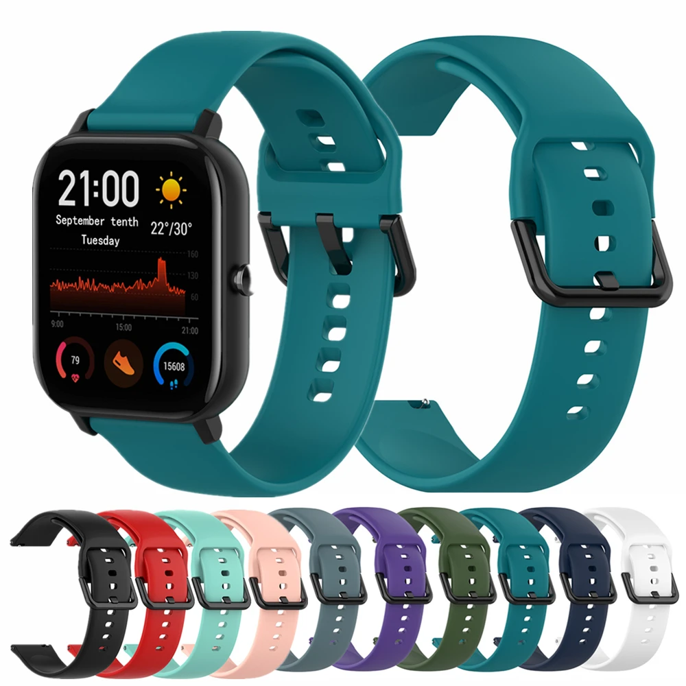 Ремешок силиконовый для Xiaomi Huami Amazfit GTS спортивный браслет часов Bip S GTR 42 мм 20