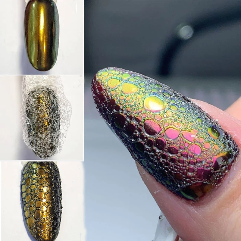 Voronoi 泡と石鹸のネイル クローム顔料の泡のデザイン 美容院のジェル Aliexpress Beauty Health