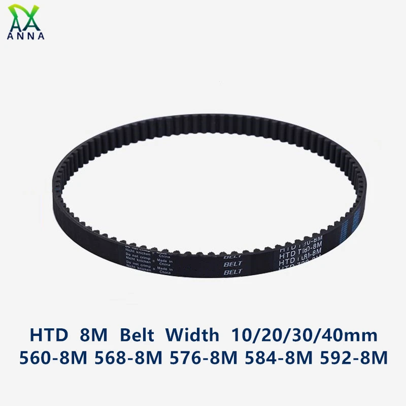 

HTD 8M synchronous belt C=560/568/576/584/592 width 20/30/40mm Teeth 70 71 72 73 74 HTD8M Timing Belt 560-8M 568-8 584-8M 592-8M