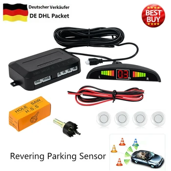 

12V LED Parking Sensors For Cars Auto Parking Radar Monitor With 4 Sensors Backlight Display Reverse Backup