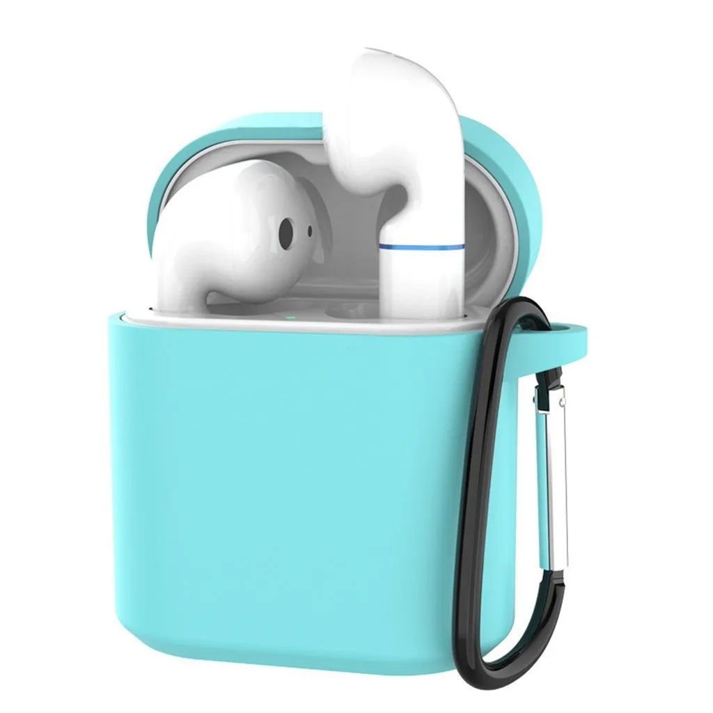 Мягкий силиконовый защитный чехол от потери с крючком для AirPods защита пыли