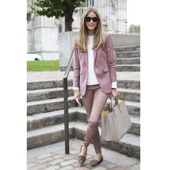 

NEW Cameo Brown womens business suits 2 piece women formal pant suits for weddings female office uniform ladies trouser suit