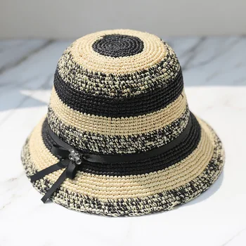 

Sedancasesa 100% Raffia Straw Sun Hats for Women Plant Ladies Vacation Beach Summer Straw Hat Foldable Crochet Short Brim Strips