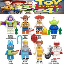 История игрушек 4 Строительные блоки мультфильм кукла фигурки форки Базз Лайтер Вуди Даки Джесси Бо Пип модель для детей подарок игрушка