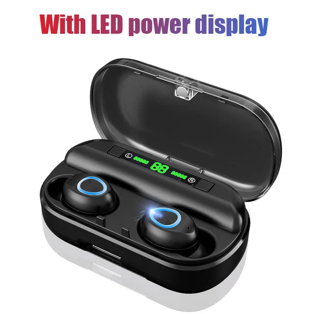 Цифровой дисплей Bluetooth наушники с микрофоном светодиодный дисплей беспроводные Bluetooth наушники Водонепроницаемая гарнитура - Цвет: With LED Diaplay