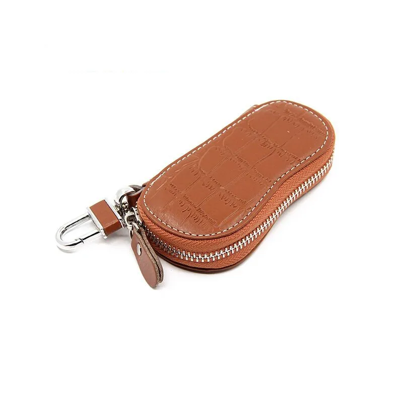 Stone brown Vento Marea натуральная кожа мужские женские кошельки для ключей короткая подушка из воловьей кожи ID держатель для карт на молнии многофункциональный автомобильный брелок кошелек - Цвет: Stone brown