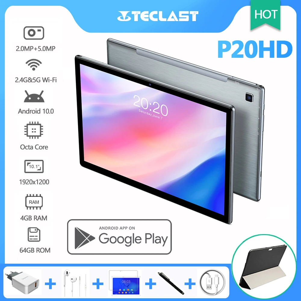 Good Deal Tablet Android Teclast P20hd Wifi Octa-Core 10-Os1920x1200 LTE Network 5G GPS SC9863A 4000341657795