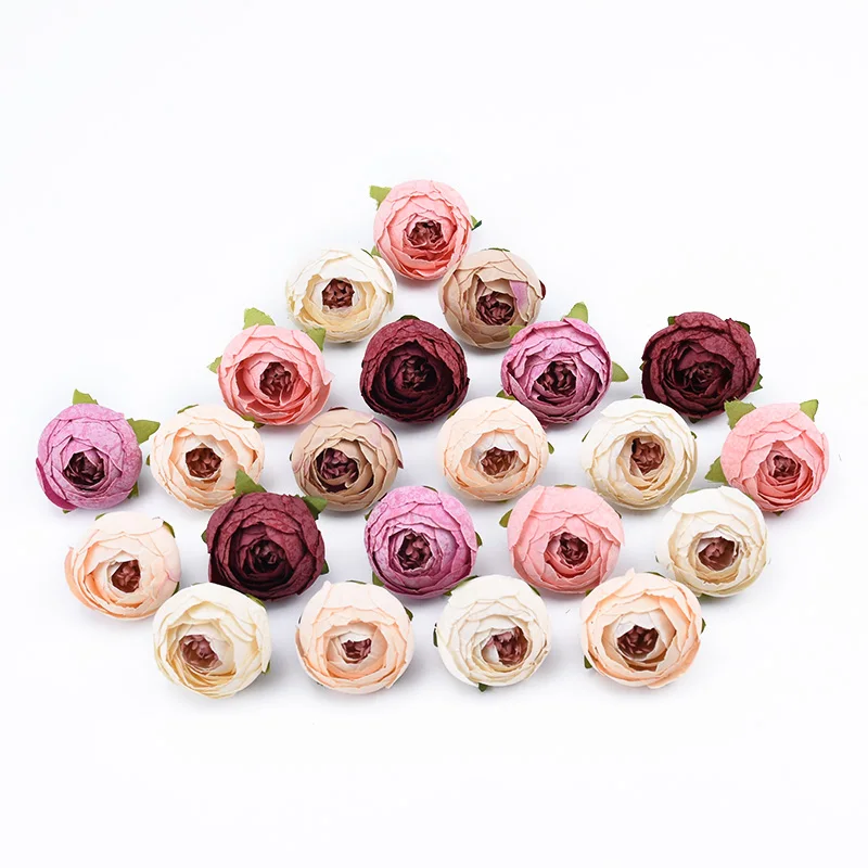 10pcs Decorative flowers wall wedding bridal accessories clearance diy gifts box artificial scrapbooking silk tea roses | Дом и сад