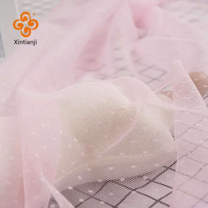 Lace Mesh Dot Jacquard Fabric Tulle Fabric For Dress And Mosquito Net Patchwork Needlework Diy Material TJ0308