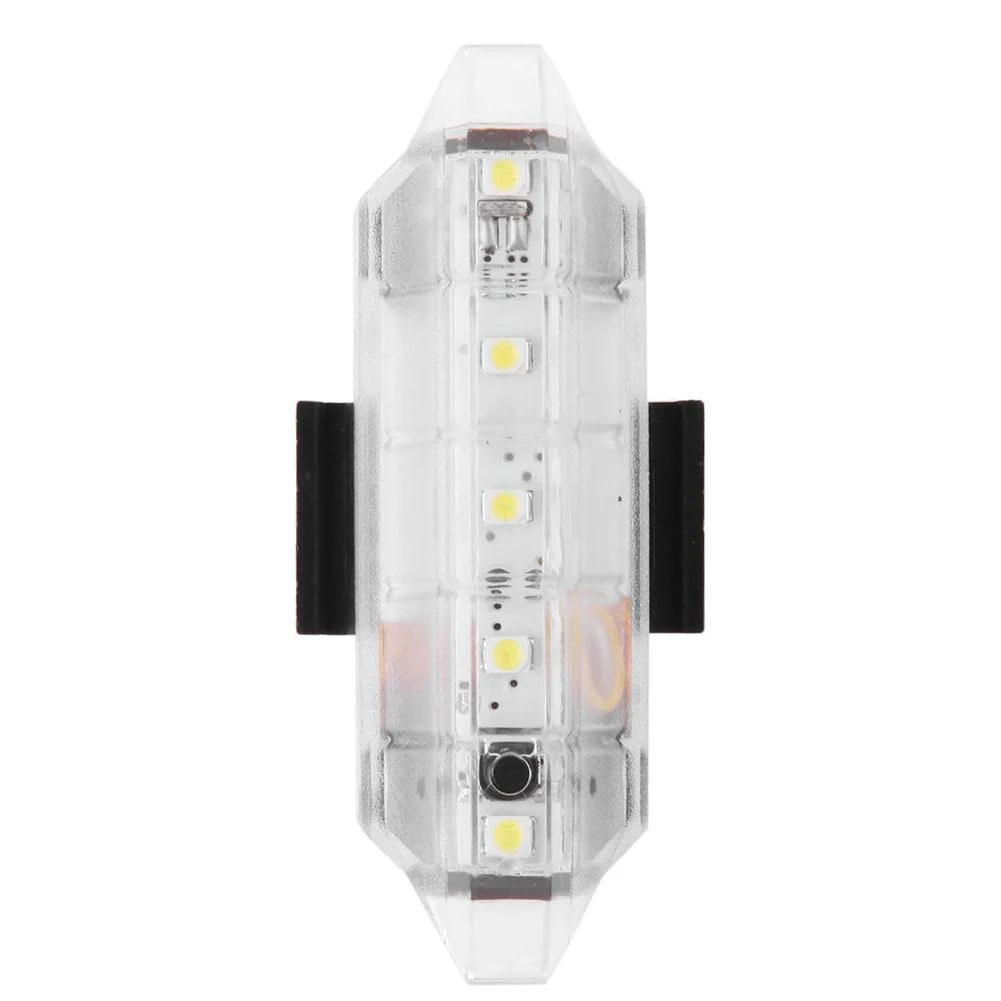 Белый Велосипедный Предупреждение 5LED USB Перезаряжаемый водонепроницаемый задний фонарь Легкий супер яркий - Цвет: Белый