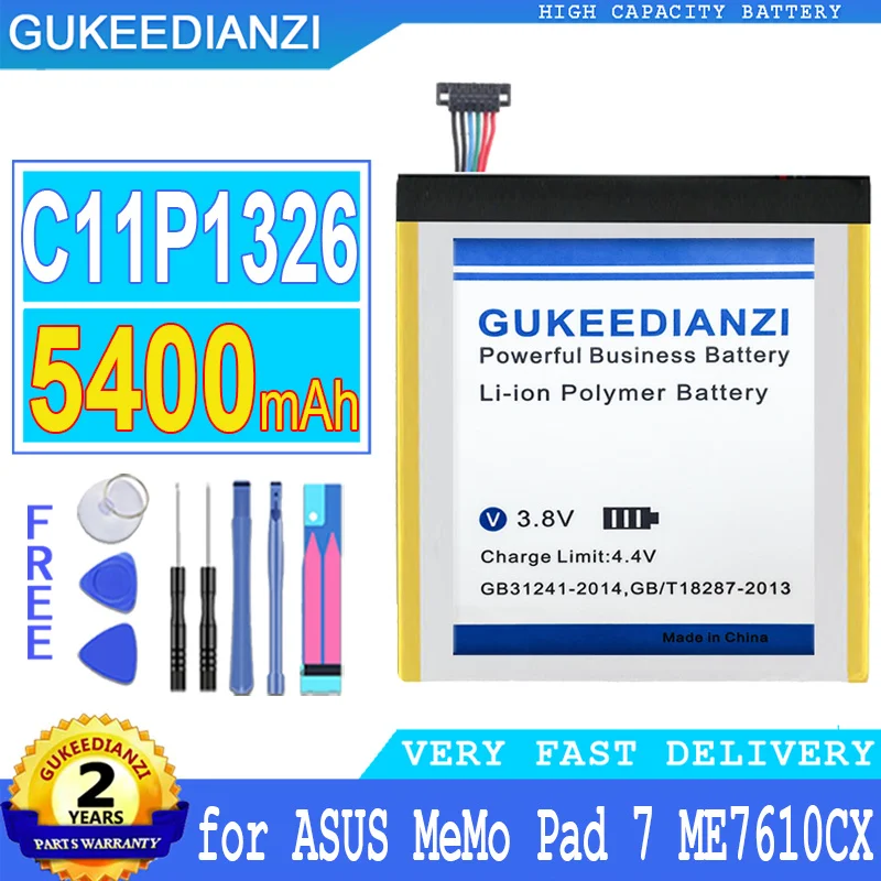 Аккумулятор большой мощности на 5400 мА · ч аккумулятор GUKEEDIANZI C11P1326 для ASUS MeMo Pad 7