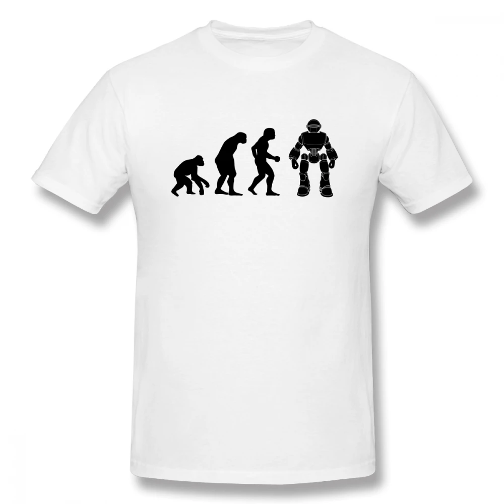 

2019 Men's Basic Short Sleeve T-Shirt 3D Print t shirt Robot Evolution Cotton Funny T-shirt homme Top Tees