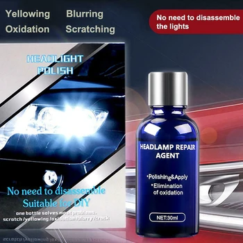 

Car Headlights Liquid Repair Agent Ceramic Coat Super Hydrophobic Glass Polishing Coating Liquid Repair Tool 10/30ML