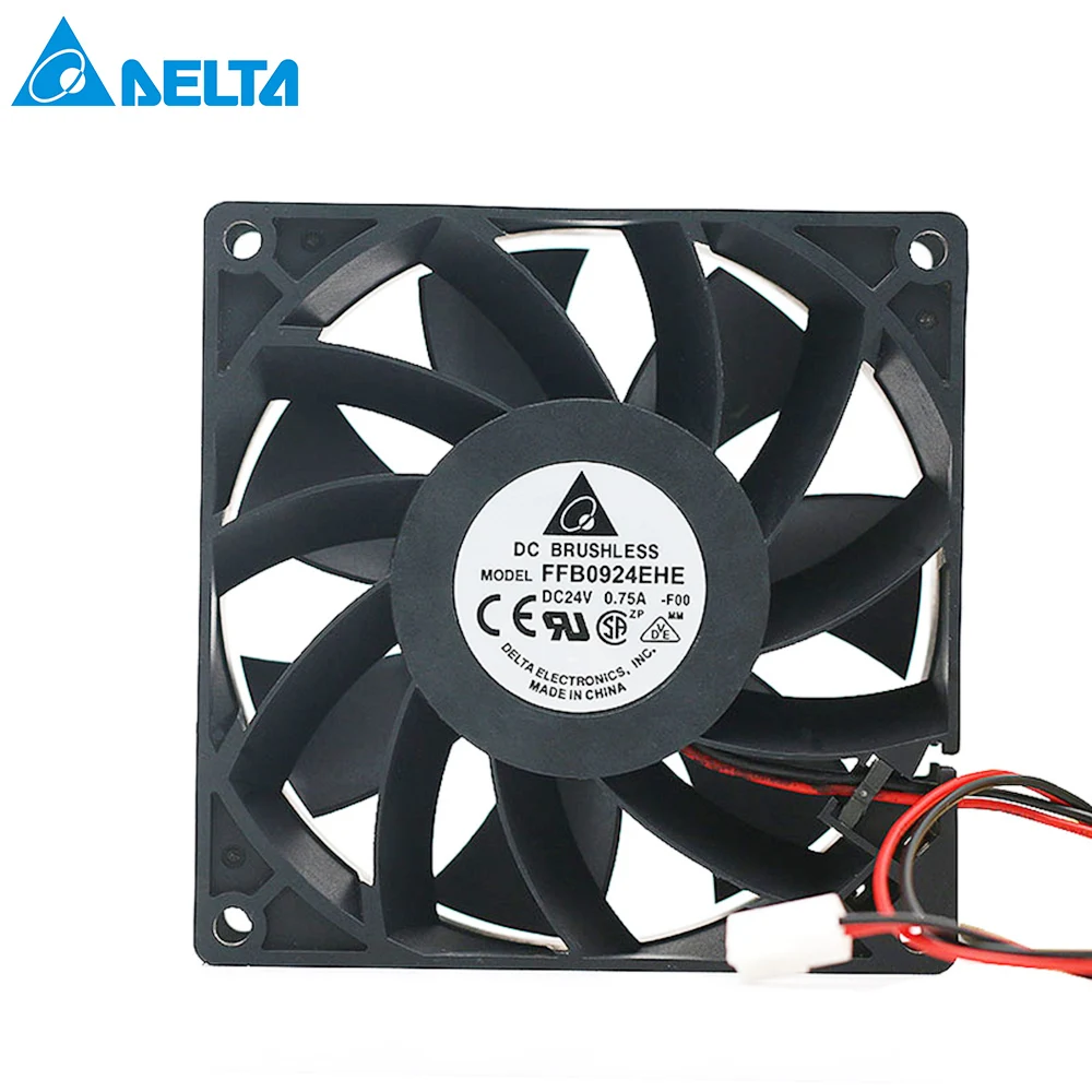 Для delta FFB0924EHE 2. 0 92X38MM 92mm DC 24V 0.75A 2 проводная ШТЫРЬКОВАЯ стандартная осевая