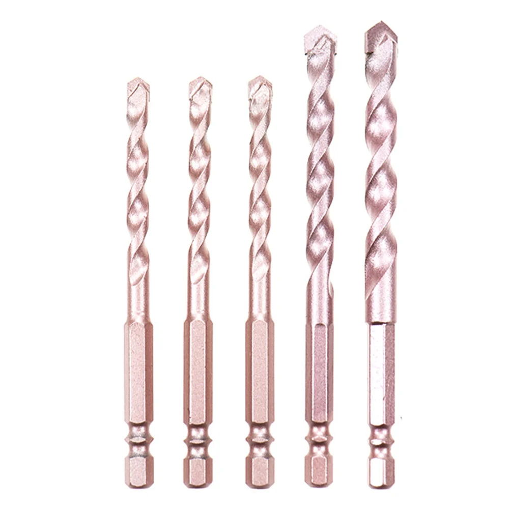 5pcs/set Hexagonal Shank Spiral Groove Alloy Drill Bit Overlord Drill