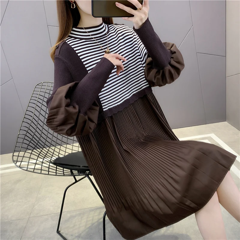 

Room 193056, 6 row 2 】 make stripes round collar stitching knitting dress the doll under [1016] 88
