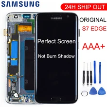 AAA 5,5 ''Супер AMOLED lcd с рамкой для SAMSUNG Galaxy s7 edge G935 G935F сенсорный экран дигитайзер дисплей Сервисный пакет