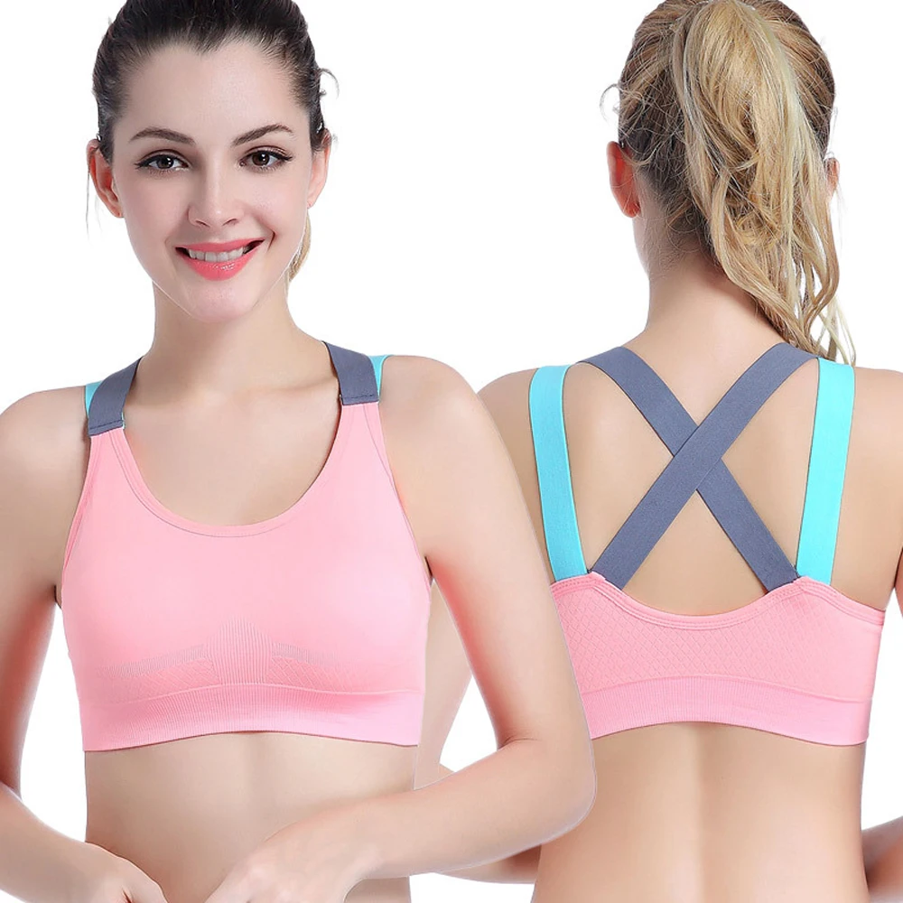 Women Workout Seamless Quick-dry Tank Top Underwear Yoga Vest Sports Bra 