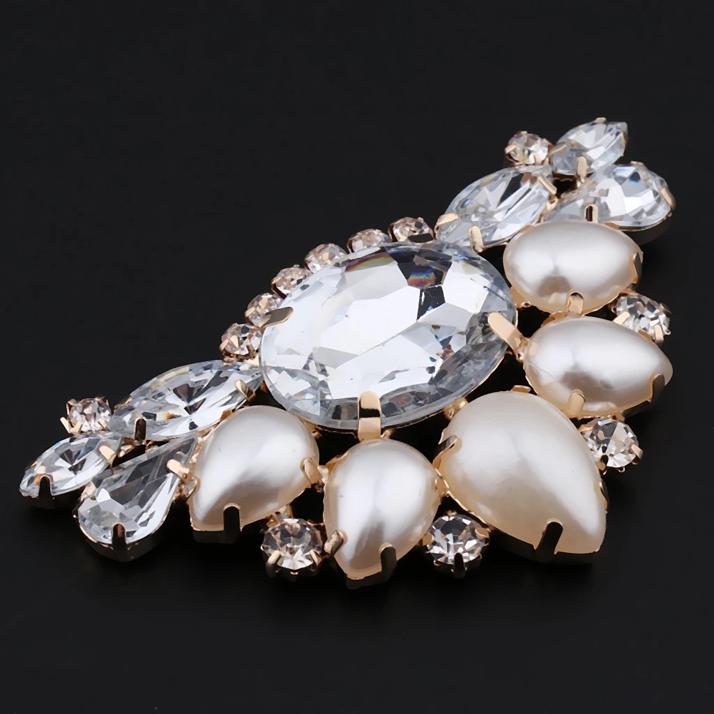 1pcs Versatile shoe clips Artificial Pearl Rhinestone Crystal Wedding Shoe Clips High-heel Buckle