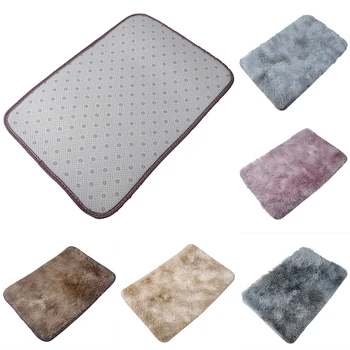 

Rectangular rug for home bedroom with fluffy carpet and tie-dye for bathroom mat