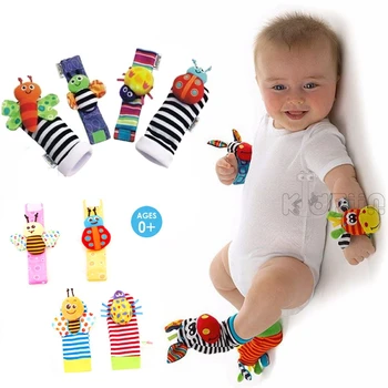 

Wrist Strap Rattles Animal Socks Toy New A Pair 2pcs/set Baby Infant Soft Handbells Hand Foot Developmental Toys 0-12Months