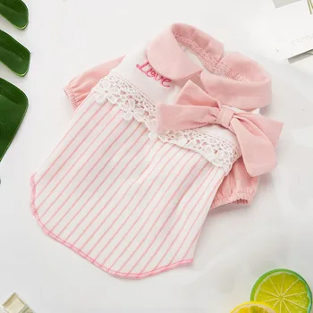 

Cute Puppy Dog Shirts Pink Color Clothes for Pets Cool Fashion Spring and Summer Thin Shirt Princess Summer Dog Cool Shirt