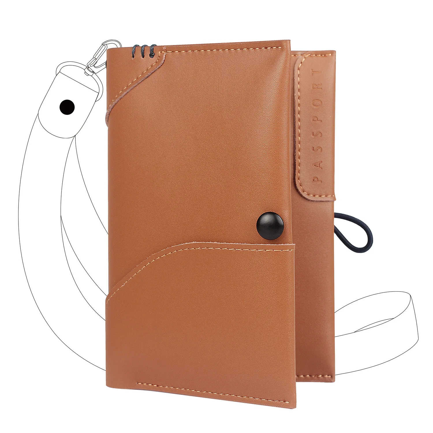 

Origional Passport Bag Ticket Holder Business Trip Travel ID Card Bag Multi-functional Storage Leather Case Simple Purse Portabl