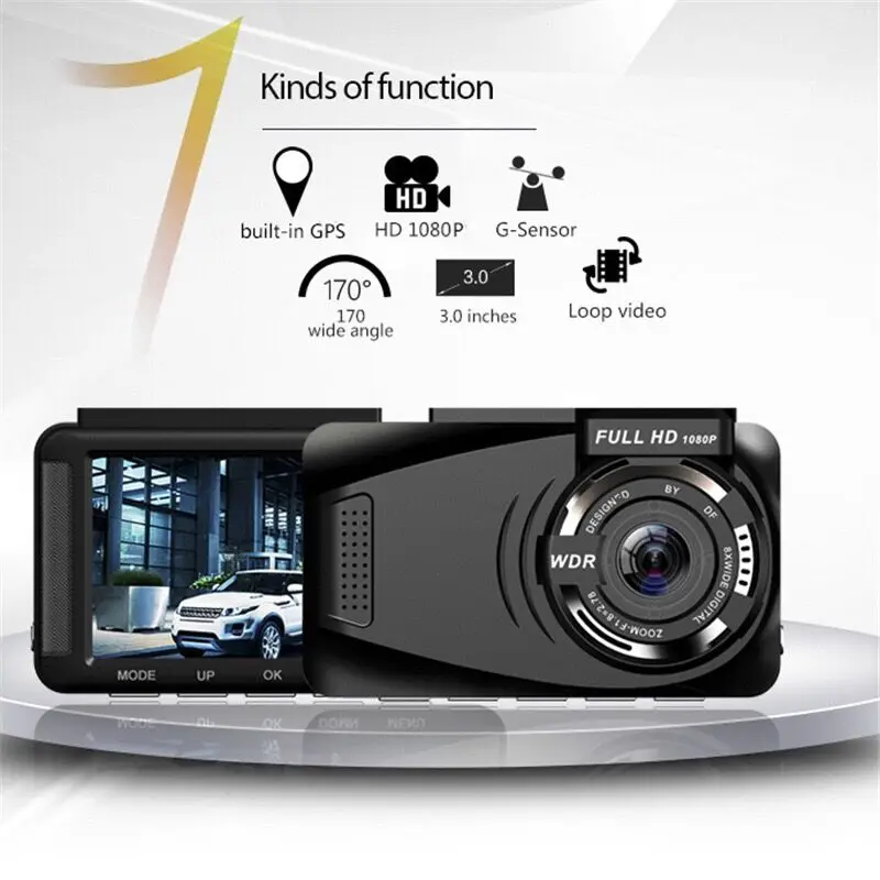 NEW 3 inch IPS DVR Car 1080P HD 170 Degree GPS Dash G-Sensor Parking Monitor Night Vision Driving Recorder with Motion Detection |