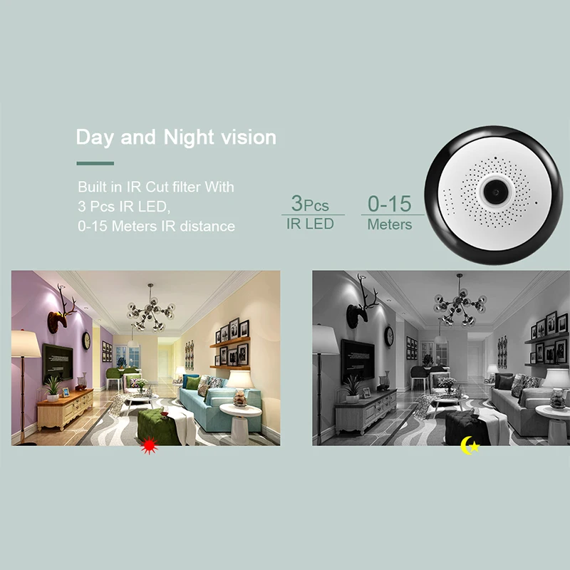 360 Degree VR Camera Home Security Wide Angle Panoramic 960P Wireless WiFi Smart IP Camera Surveillance Cameras