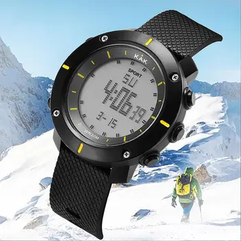 

KAK Outdoor Sports Waterproof Round Luminous Alarm Unisex Digital Wrist Watch