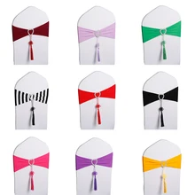 50 шт. классические чехлы на кресла стрейч в форме сердца алмазная пряжка китайский узел кисточка Декор Свадебный Банкетный стул для отеля украшения