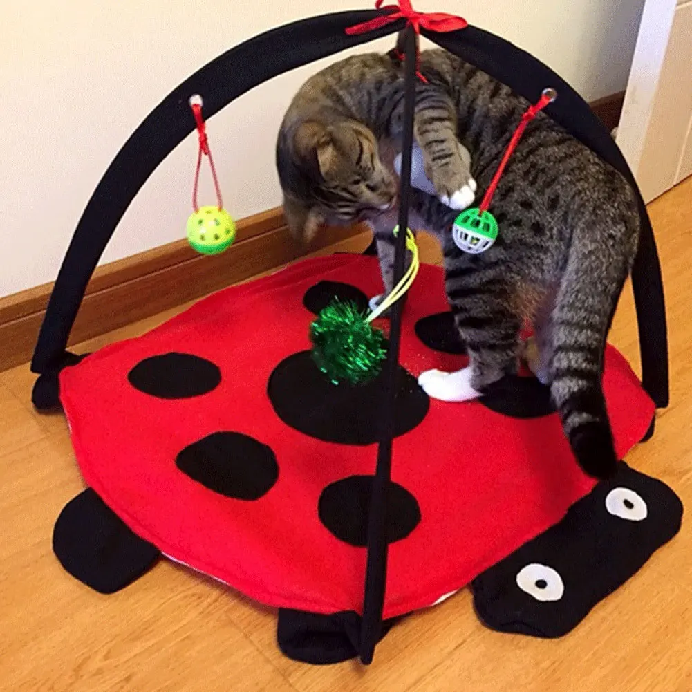 CatPlayMatCatTentActivityCenterwithHangCatToysBallsMice