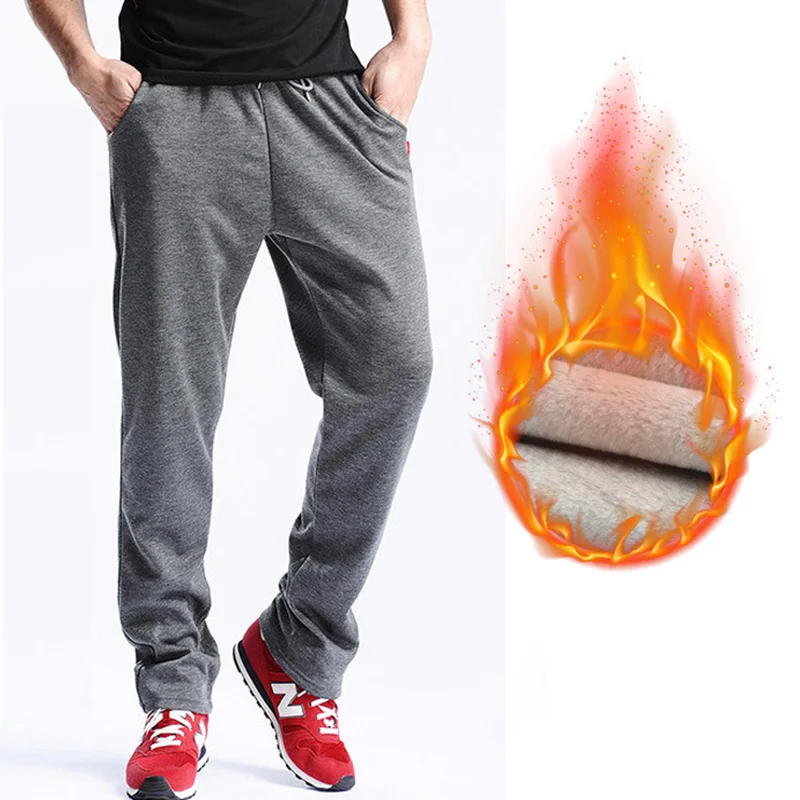 

Slim Fit Men Pants Fitness Warm Winter Pants Men Running Man Winter Pants Sport Long Joggers Autumn Grey Sweatpants Male