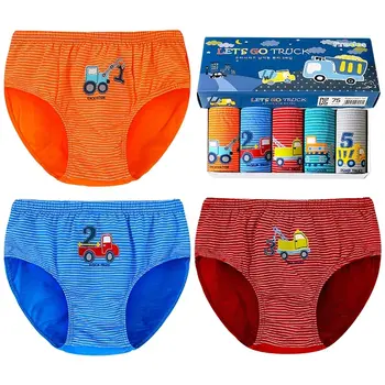 

5pcs/box Boys Underwear Briefs Cotton Kids Quality Stretchy Cotton Striped Blue Panties Kids Clothes 1 to 12 Years Old OBU203111