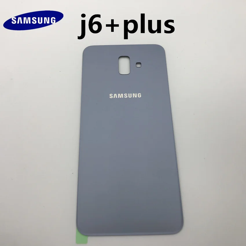 Чехол для samsung Galaxy J6 Plus J6+ J610, задняя крышка для батареи, задний корпус, чехол для замены+ клейкая наклейка