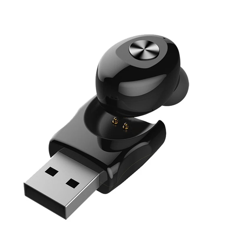 Single USB Earphone Amorno Bluetooth настоящие беспроводные наушники 5D стерео наушники мини TWS водонепроницаемые наушники без головок 2200 мАч power Bank для телефона - Цвет: Single USB Earphone