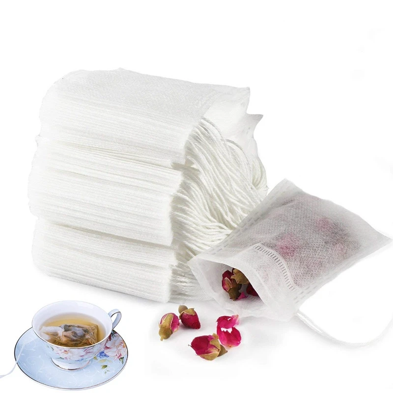 

50/100Pcs Non-Woven Fabric Teabags 5.5 x 7CM Empty Scented Tea Bags With String Heal Seal Filter Paper for Herb Loose Tea