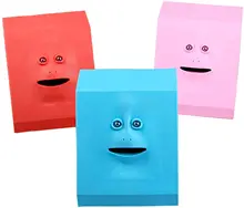 

Face Bank Coin Eating Savings Bank, Blue Coin Money Box Piggy Banks for Kids Battery Operated