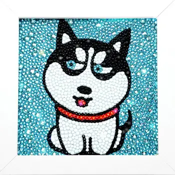 

Cartoon Husky Dog Diamond Painting Special-Shaped Crystal Beads Children Diamond Painting Home Decoration Handicrafts