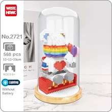 

WS 2721 Balloon Heart Building Blocks Rainbow Bear Space Astronaut Spaceman Led Light Display Mini Diamond Bricks Toy Kid Gifts