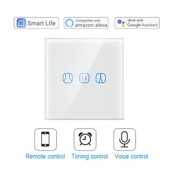 

Curtain Automatic Smart WIFI Switch APP smart life Remote Contol EU Standard Garage Shutter On / Pause / Off Touch Switch